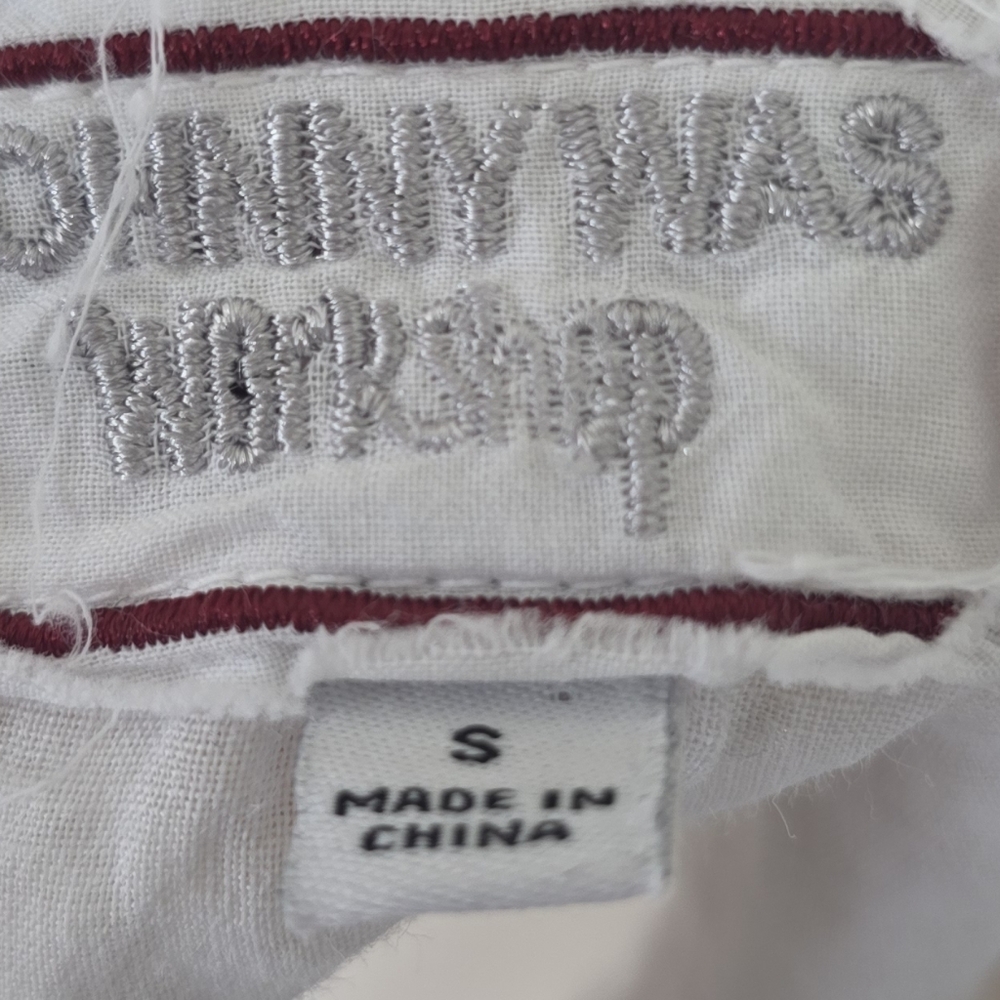 Johnny Was Talia Embroidered Ramie Blouse White Tonal Boho Bell Sleeve S - Picture 12 of 16